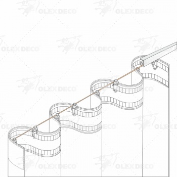 изображение бегунок с кордом «глайдер» 80 мм для дорожки 4 мм на olexdeco.ru