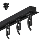 Алюминиевый потолочный карниз «Гипс соло» Черный (330 см бегунок)