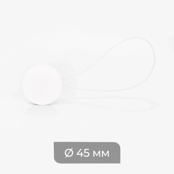Клипса магнитная ø4,5 см «Soft touch» с леской 30 см (Белый)