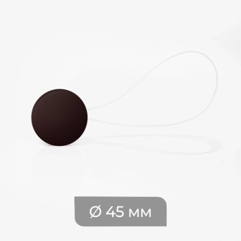 Клипса магнитная ø4,5 см «Soft touch» с леской 30 см (Черный)
