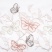 Ткань для штор-кафе коллекция «Butterfly» персик с серым (На отрез высота 45см)
