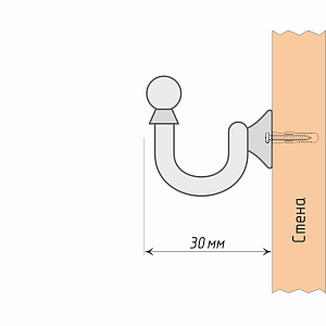 изображение крючок винтовой 30 мм на olexdeco.ru