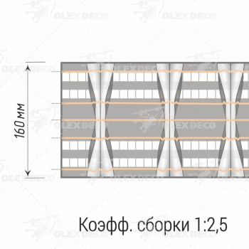 изображение лента шторная «лучевая складка» 1069/160/4 бобина на olexdeco.ru