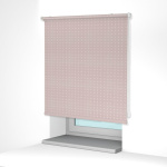 Рулонная штора «MGS» фурнитура Белая. Ткань коллекции «Квадро» Мокка