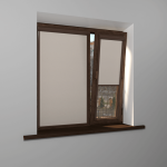 Рулонная штора «UNI 2» фурнитура Коричневая. Ткань коллекции «Лен» Блэкаут (Blackout) Темно-бежевый