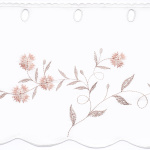 Ткань для штор-кафе коллекция «Romantik» персик с серым (Рулон высота 30см)