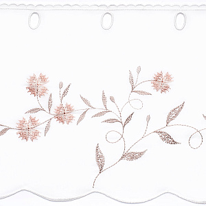 Ткань для штор-кафе коллекция «Romantik» персик с серым