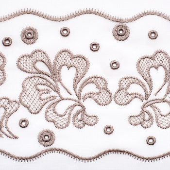 Ткань для штор-кафе коллекция «Flowers» мокка