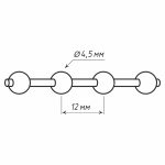 Цепь упр. пластиковая 4,5х12,0 мм (На отрез Черный)