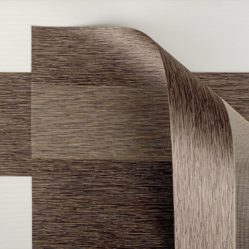 Рулонная штора «MGS День-Ночь» фурнитура Белая. Ткань коллекции «Саванна» Корица