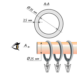 изображение кольцо 25 круглое с зажимом упак. 10 шт на olexdeco.ru