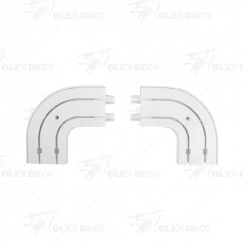 Комплект поворотов для шины потолочной двухрядной «OLEXDECO» (Пластик)