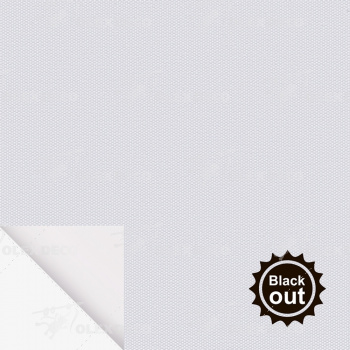 Рулонная штора «UNI 2» фурнитура Белая. Ткань коллекции «Плэин» Blackout Белый