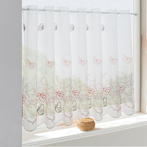 Штора-кафе «Butterfly» сиренево-розовый высота 60см