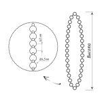 Цепь упр. металич. закольцованная 4,5х6,0 мм (H=150 см Антик)