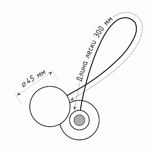 изображение клипса магнитная ø4,5 см «soft touch» для легкого и среднего веса штор с леской 30 см на olexdeco.ru