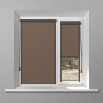 Рулонная штора «UNI 2» фурнитура Темно-серая .Ткань коллекции «Плэин» Какао Рулонная штора «UNI 2» фурнитура Темно-серая .Ткань коллекции «Плэин» Какао