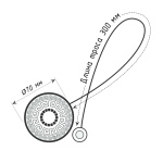Магнит для штор «Стаккини» ø7 см для тяжелого веса штор с тросом 30 см (ХМ)