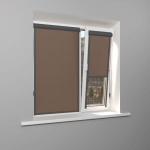 Рулонная штора «UNI 2» фурнитура Темно-серая .Ткань коллекции «Плэин» Какао Рулонная штора «UNI 2» фурнитура Темно-серая .Ткань коллекции «Плэин» Какао