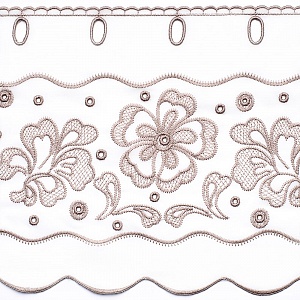 Ткань для штор-кафе коллекция «Flowers» мокка
