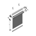 Рулонная штора «MGS» фурнитура Белая. Ткань коллекции «Квадро» Мокка