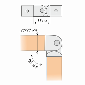изображение эркерный соединитель для карнизов квадро на olexdeco.ru