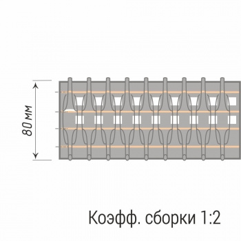 Лента шторная «Двойное плиссе» 902/80 Бобина