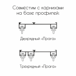 Бегунок на шнуре поворотный ZH «Волна» шаг 80 мм широкий паз (Белый упак. 50 п.м.)