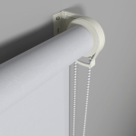 Рулонная штора «Moncada» ø38 фурнитура Белая. Ткань коллекции «Плэин» Blackout Белый