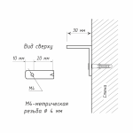 Кронштейн стеновой с крепежом 35x30 мм (Серый)