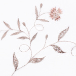 Ткань для штор-кафе коллекция «Romantik» персик с серым (Рулон высота 30см)