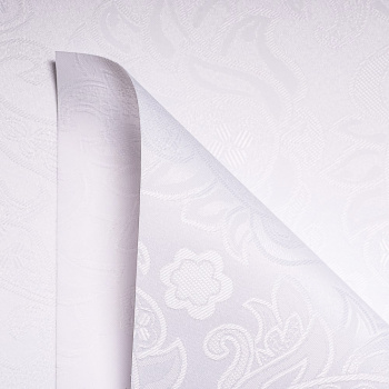 Рулонная штора «MGS» фурнитура Белая. Ткань коллекции «Арабеска» Белый