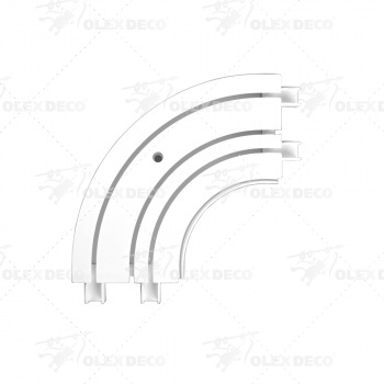 Поворот внутренний для шины потолочной трехрядной «OLEXDECO» (Пластик)