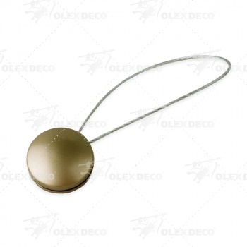 изображение клипса магнитная «рондо» ø4,5 см для легкого и среднего веса штор с тросом 30 см на olexdeco.ru