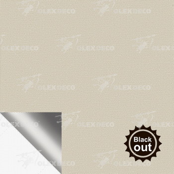 Рулонная штора «MGS» фурнитура Белая. Ткань коллекции «Плэин» Silver Blackout Айвори