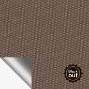 Рулонная штора «UNI 2» фурнитура Темно-серая. Ткань коллекции «Плэин» Silver Blackout Какао