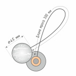 Магнит для штор «Агат» ø4,5 см для легкого и среднего веса штор с металлическим тросом 30 см (Черно-белый)