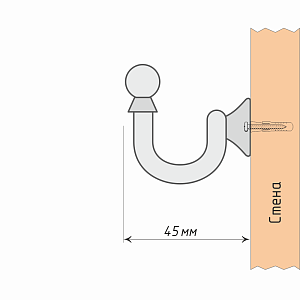 изображение крючок винтовой 45 мм на olexdeco.ru