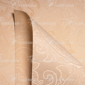 Рулонная штора «Мини» фурнитура Золотой дуб. Ткань коллекции «Арабеска» Бежевый