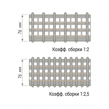 Лента шторная «Карандашная складка» 1031/76 Бобина