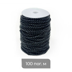 Цепь упр. металич. 4,5х6,0 мм Черный (Бобина 100 п.м.)