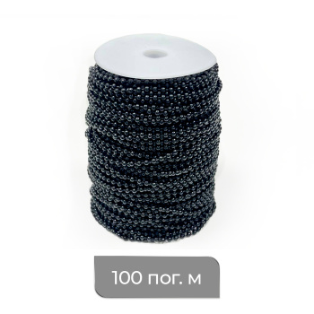 Цепь упр. металлич. 4,5х6,0 мм Черный (Бобина 100 п.м.)