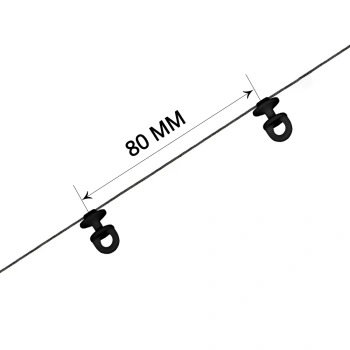 Бегунок на шнуре поворотный «JN Rondo» ø11мм H=17мм шаг 80мм (Черный)