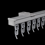 Профильный карниз для штор «Отель» Серый (550 см бегунок)