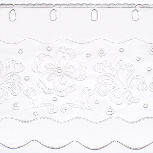 Ткань для штор-кафе коллекция «Flowers» молоко