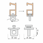 Стопор пов. для карниза с узким пазом упак. 100 шт (Белый)