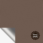 Рулонная штора «Moncada» ø38 фурнитура Белая. Ткань коллекции «Плэин» Silver  Blackout Какао