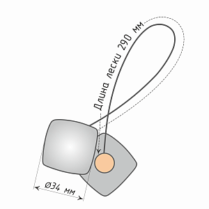 изображение магнит квадратный двусторонний размер 3,4 см для легкого веса штор с леской 29 см на olexdeco.ru