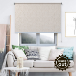 Рулонная штора «Toledo» ø28 фурнитура Белая. Ткань коллекции «Шелк Blackout» Жемчуг