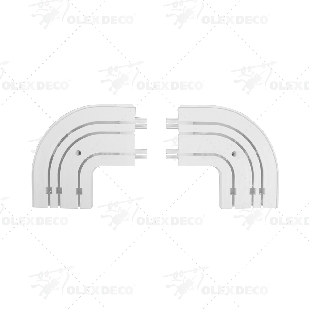 Комплект поворотов для шины потолочной трехрядной «OLEXDECO» (Пластик)
